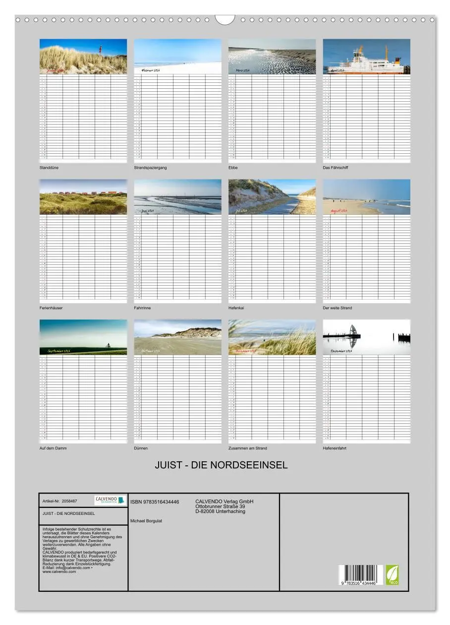 Bild: 9783516434446 | JUIST - DIE NORDSEEINSEL (Wandkalender 2026 DIN A2 hoch), CALVENDO...