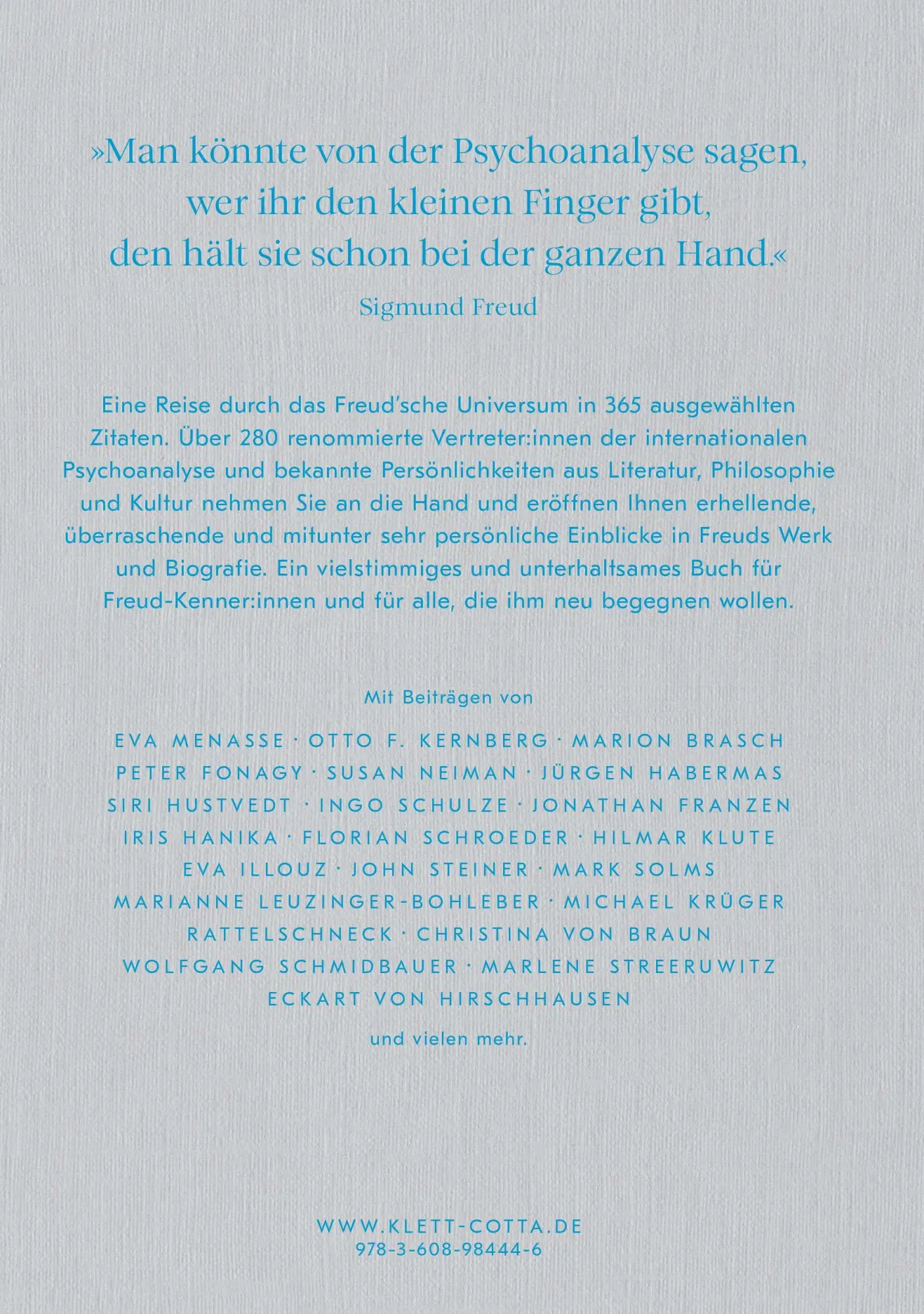 Rückseite: 9783608984446 | 365 x Freud | Ein Lesebuch für jeden Tag | Tobias Nolte (u. a.) | Buch