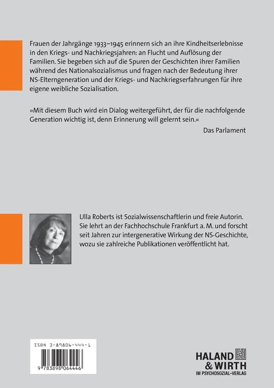 Rückseite: 9783898064446 | Starke Mütter - ferne Väter | Ulla Roberts | Taschenbuch | 205 S.