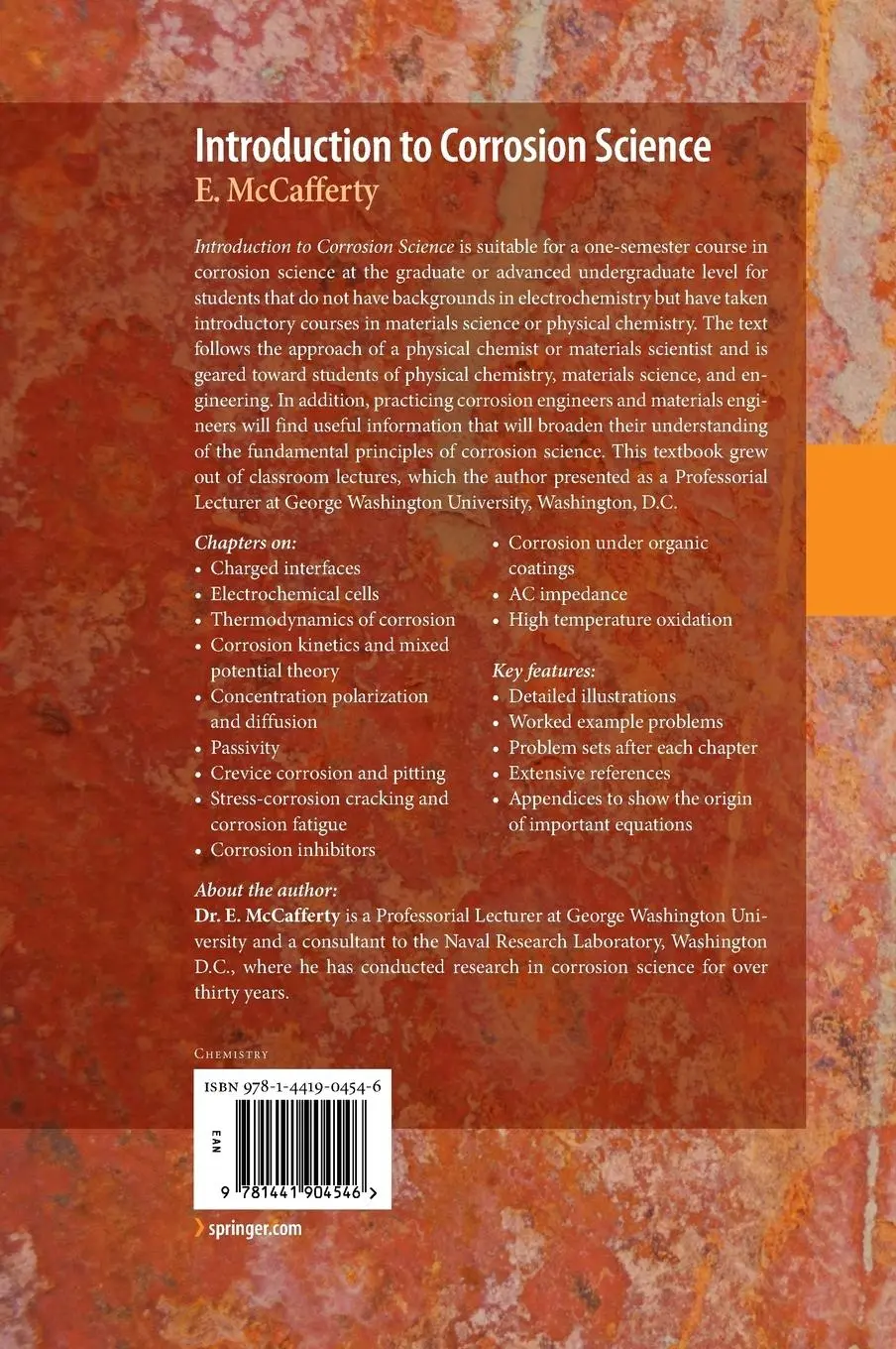 Rückseite: 9781441904546 | Introduction to Corrosion Science | Edward McCafferty | Buch | 2010
