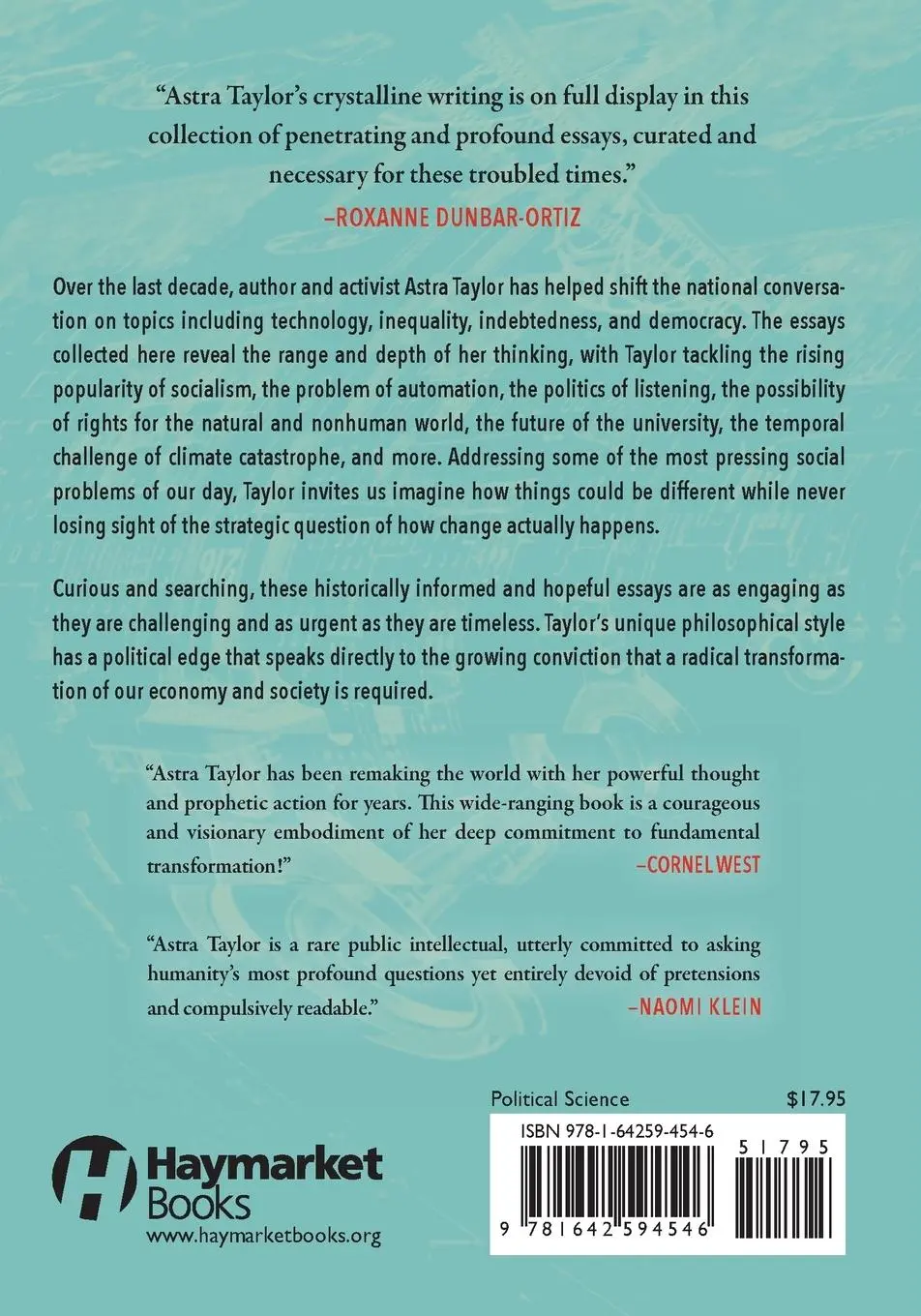 Rückseite: 9781642594546 | Remake the World | Essays, Reflections, Rebellions | Astra Taylor