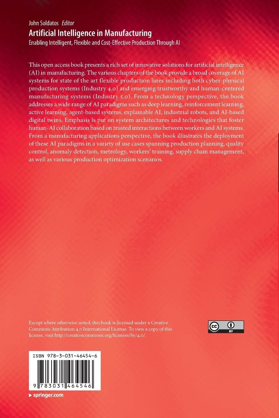 Rückseite: 9783031464546 | Artificial Intelligence in Manufacturing | John Soldatos | Taschenbuch