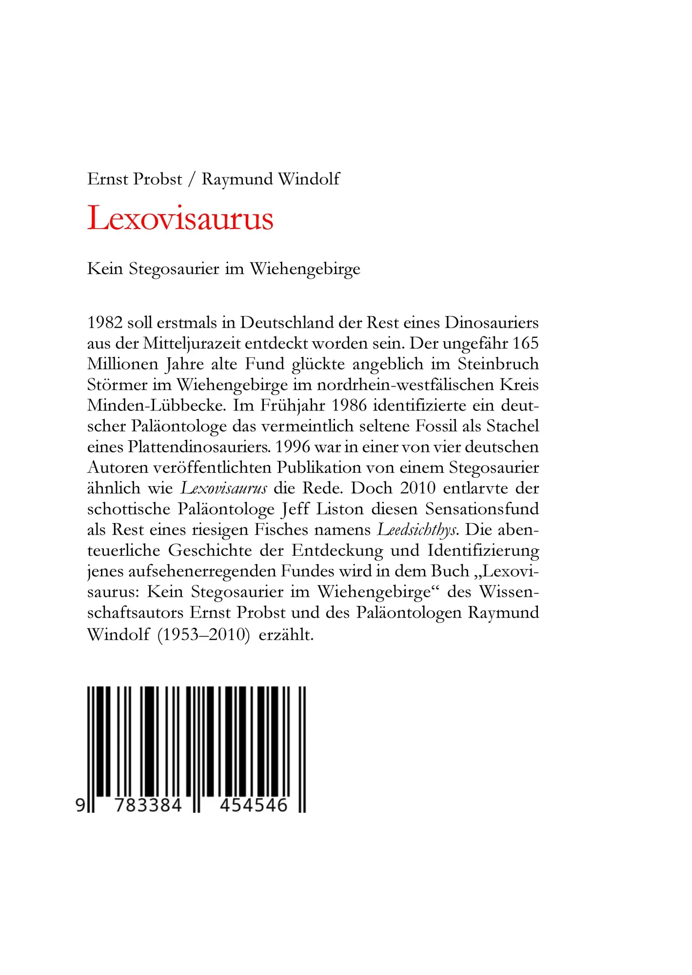 Rückseite: 9783384454546 | Lexovisaurus | Kein Stegosaurier im Wiehengebirge | Probst (u. a.)
