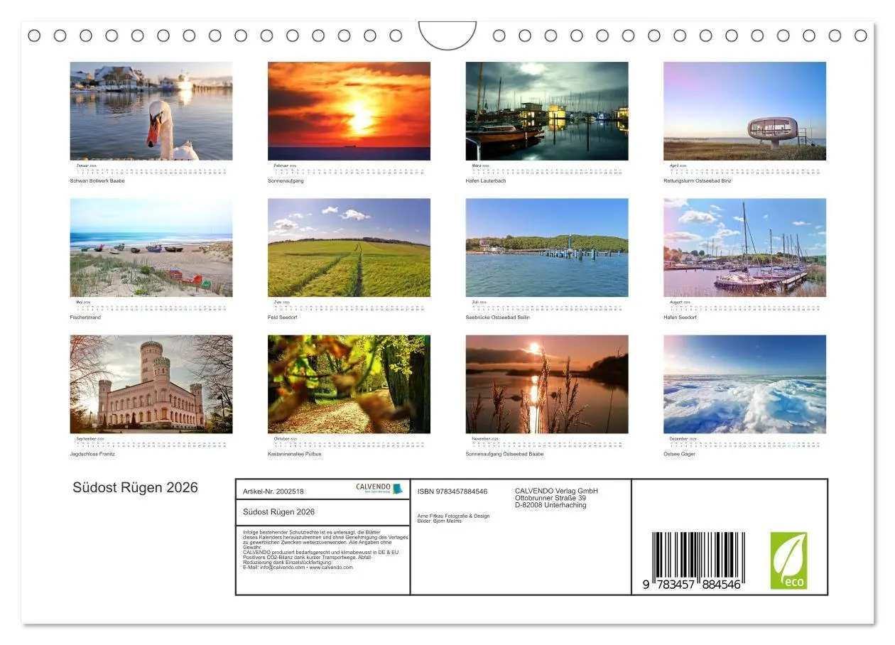 Bild: 9783457884546 | Südost Rügen 2026 (Wandkalender 2026 DIN A4 quer), CALVENDO...