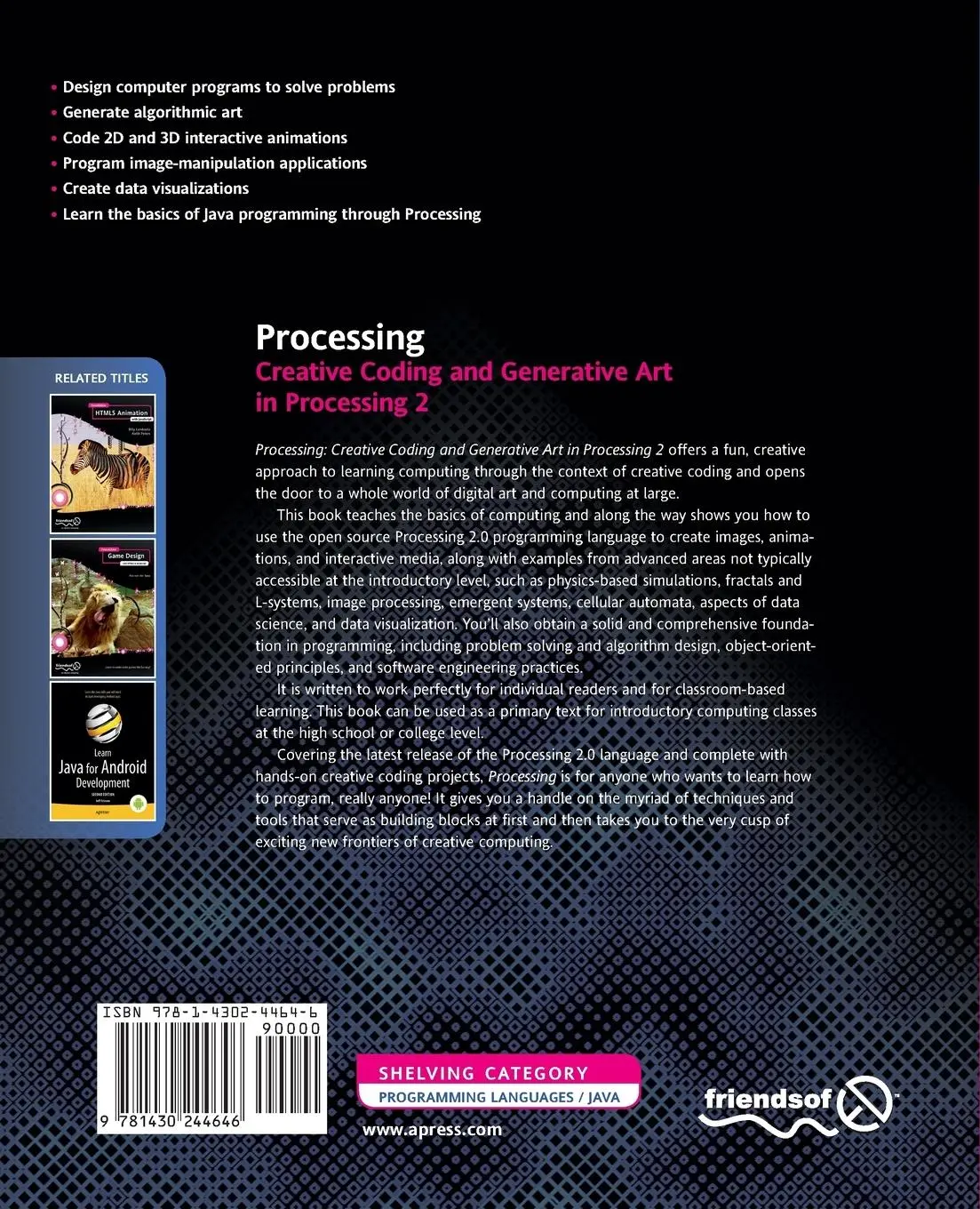 Rückseite: 9781430244646 | Processing | Creative Coding and Generative Art in Processing 2 | Buch