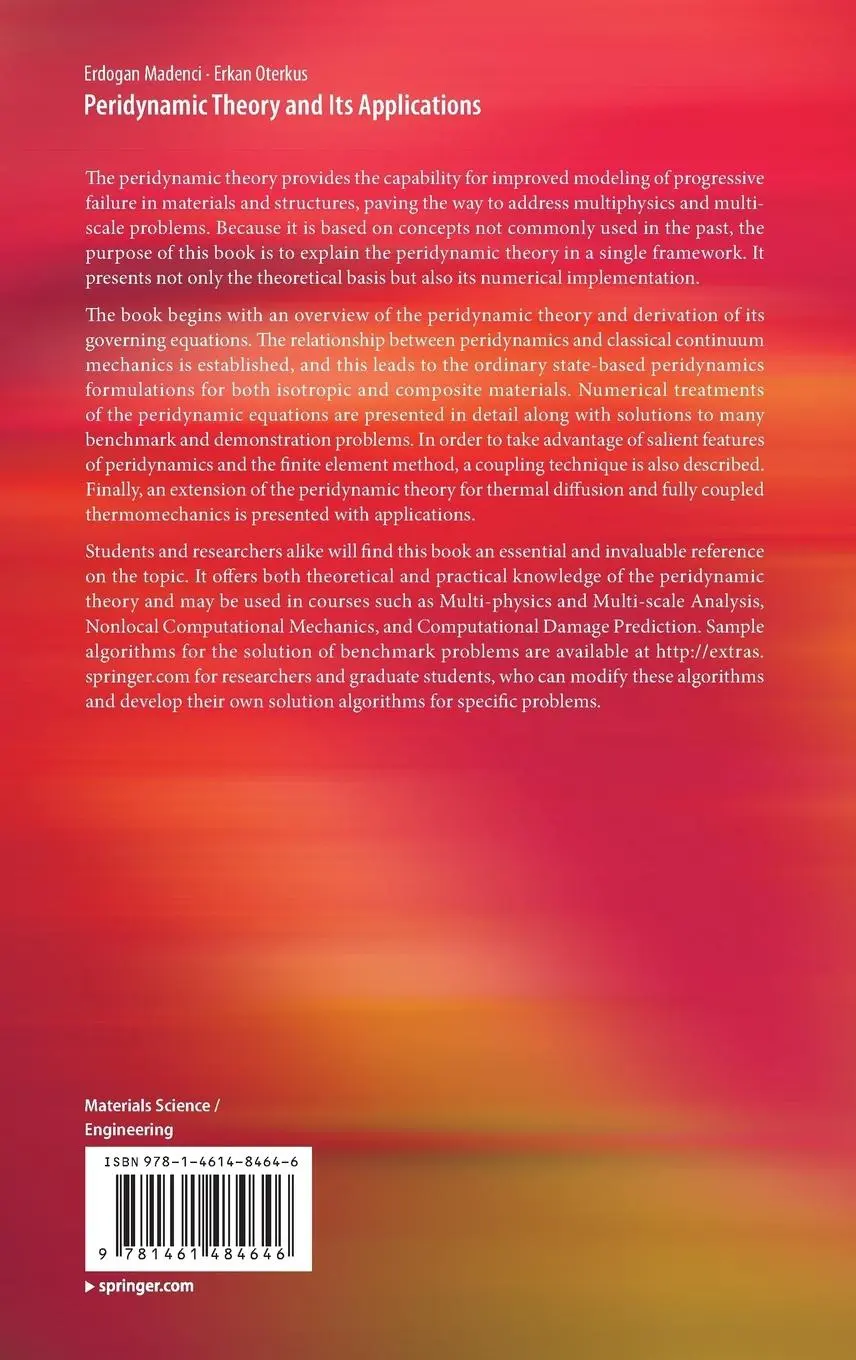 Rückseite: 9781461484646 | Peridynamic Theory and Its Applications | Erkan Oterkus (u. a.) | Buch