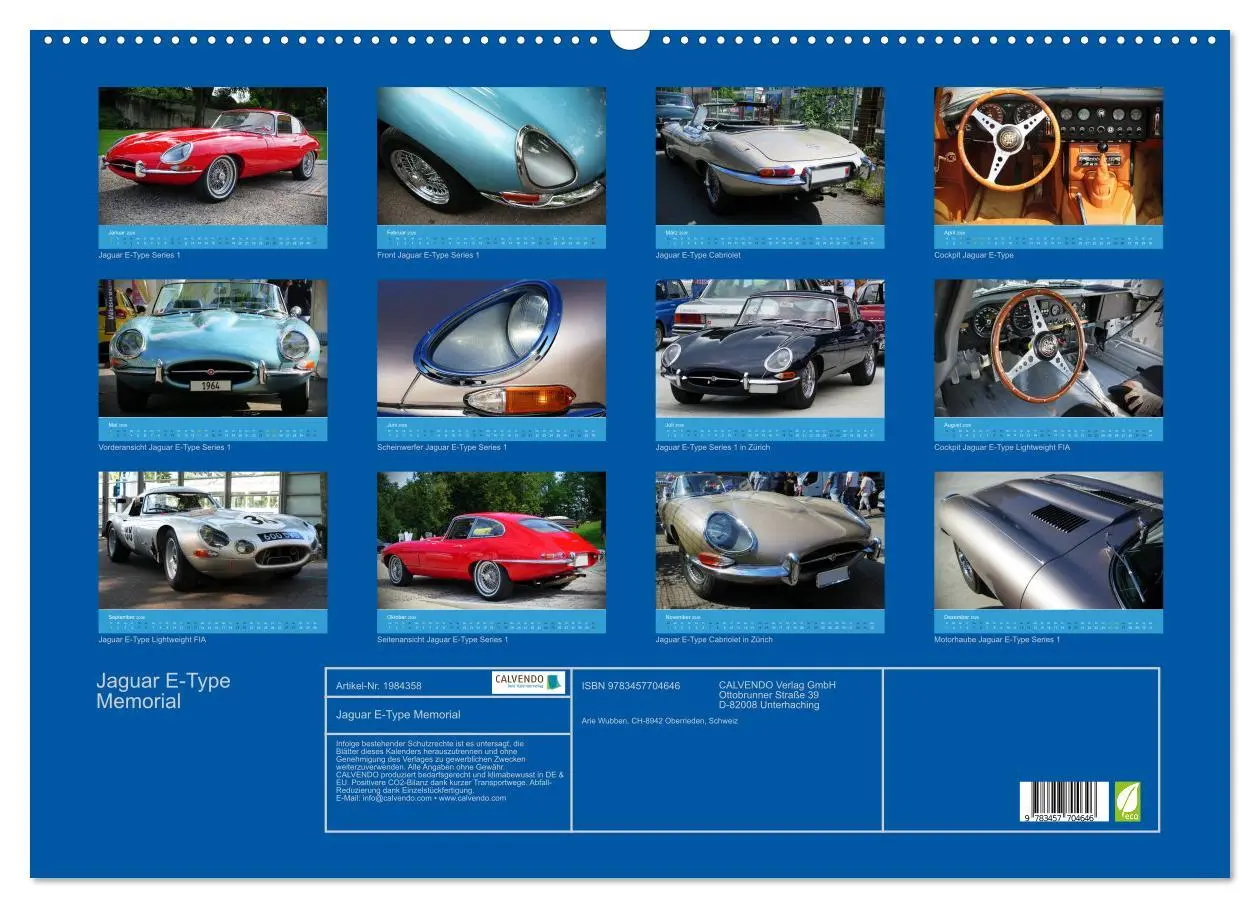 Bild: 9783457704646 | Jaguar E-Type Memorial (Wandkalender 2026 DIN A2 quer), CALVENDO...
