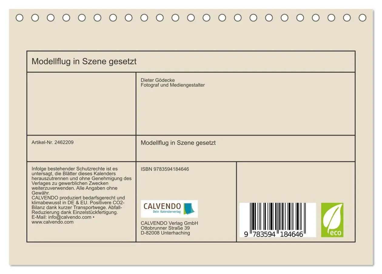 Bild: 9783594184646 | Modellflug in Szene gesetzt (Tischkalender 2027 DIN A5 quer),...