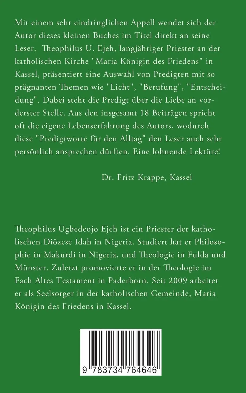 Rückseite: 9783734764646 | Entzünde neu das Feuer der Liebe in dir! | Predigtworte für den Alltag