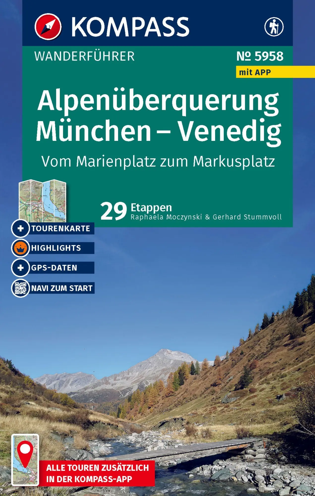 Cover: 9783991544746 | KOMPASS Wanderführer Alpenüberquerung München, Venedig, Vom...