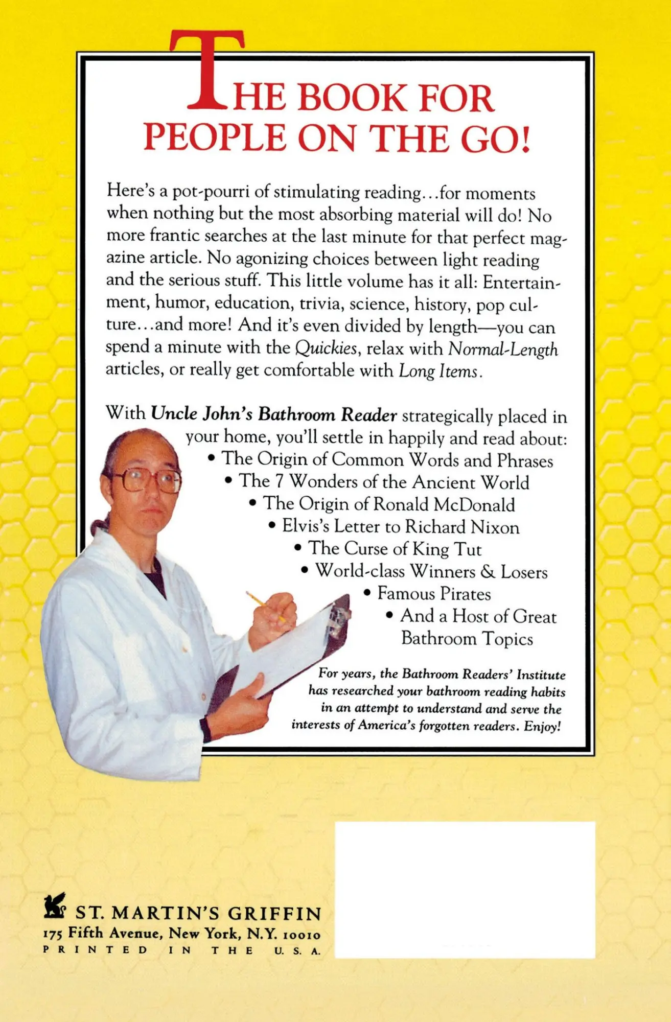 Rückseite: 9780312064846 | Uncle John's Fourth Bathroom Reader | Society (u. a.) | Taschenbuch
