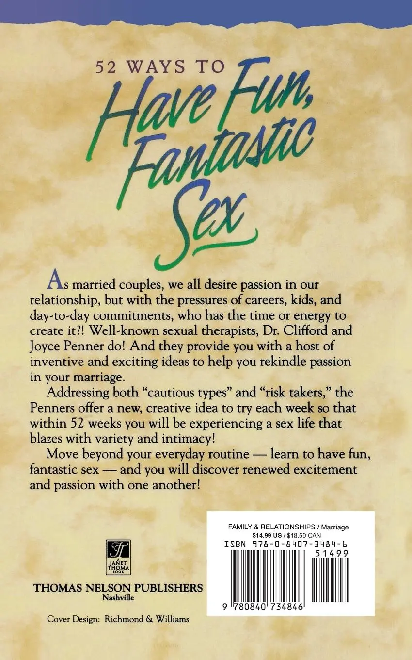 Rückseite: 9780840734846 | 52 Ways to Have Fun, Fantastic Sex | Clifford Penner | Taschenbuch