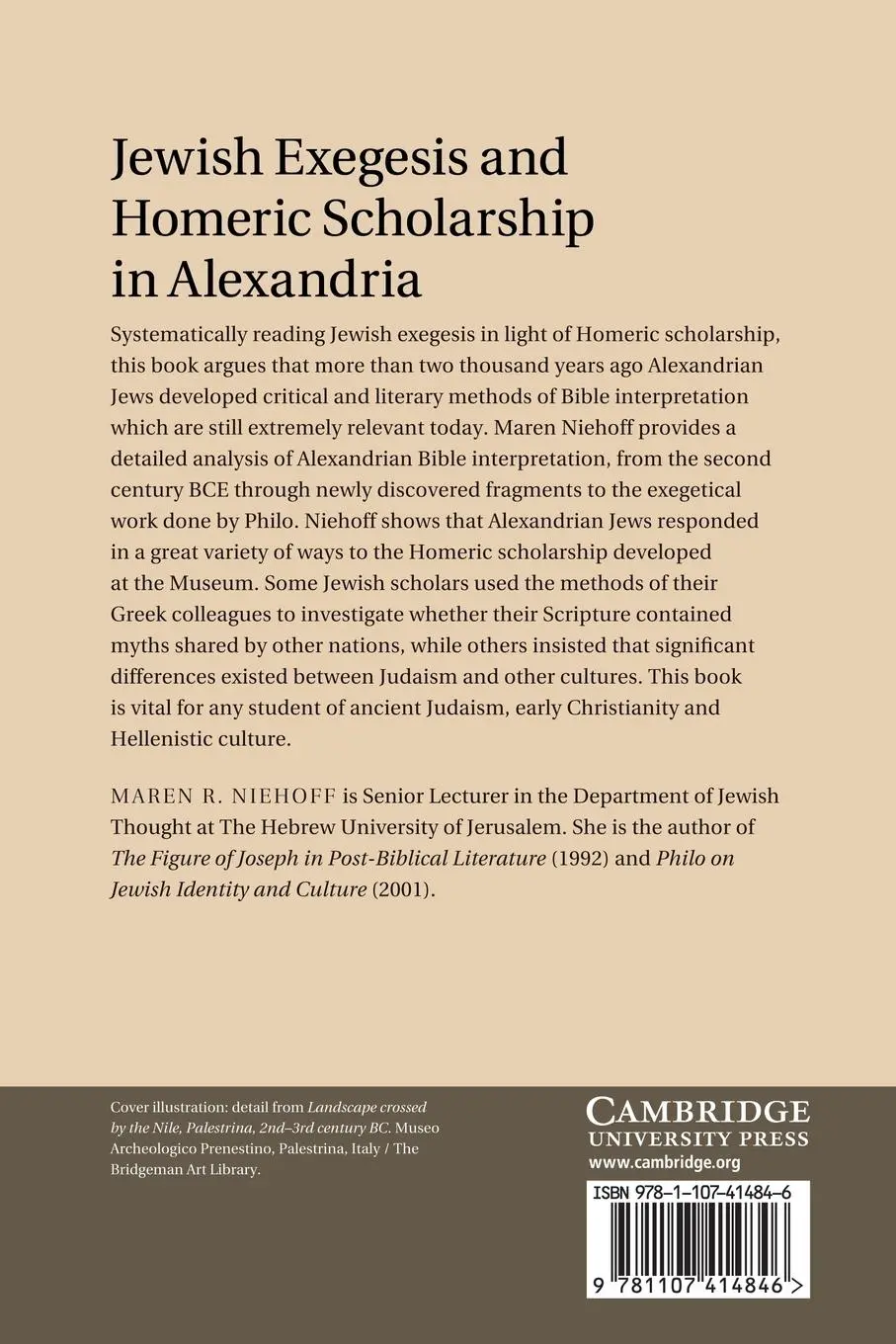 Rückseite: 9781107414846 | Jewish Exegesis and Homeric Scholarship in Alexandria | Niehoff | Buch