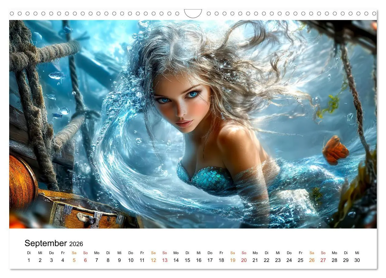 Bild: 9783457304846 | Geheimnisvolle Meerjungfrau (Wandkalender 2026 DIN A3 quer),...