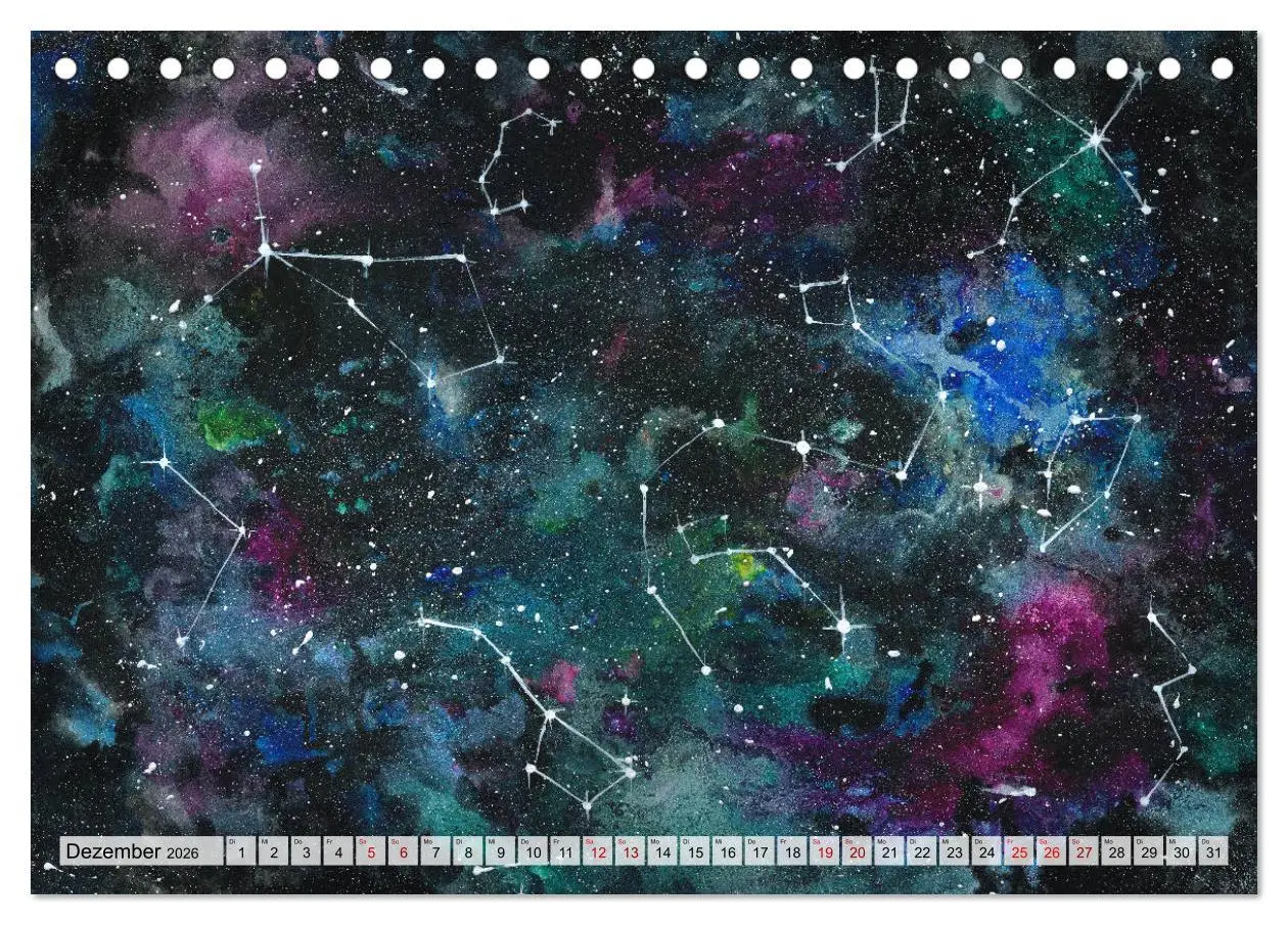Bild: 9783457924846 | Gemaltes Weltall (Tischkalender 2026 DIN A5 quer), CALVENDO...