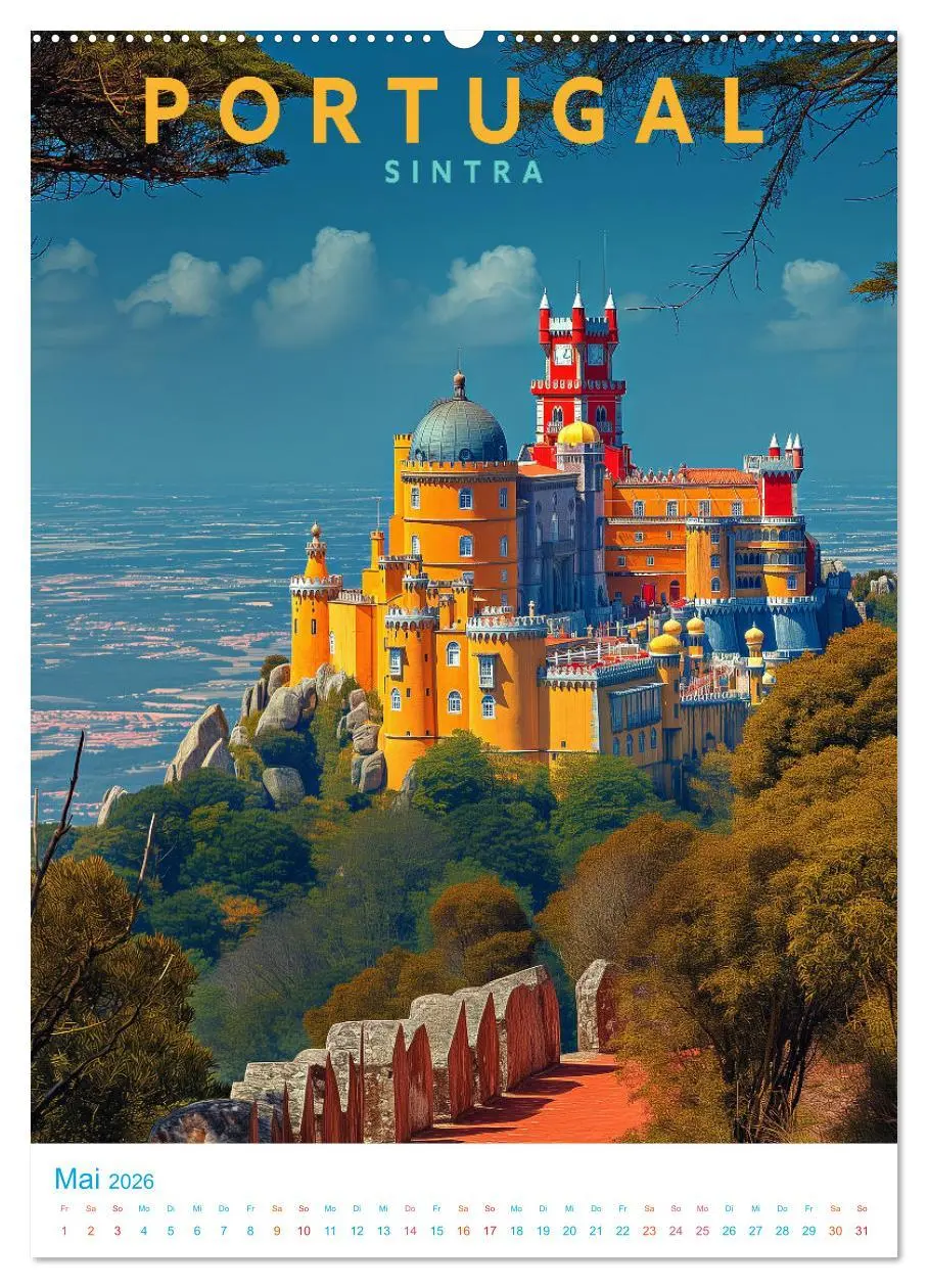Bild: 9783516324846 | Portugal - Old School Poster Style (Wandkalender 2026 DIN A2 hoch),...