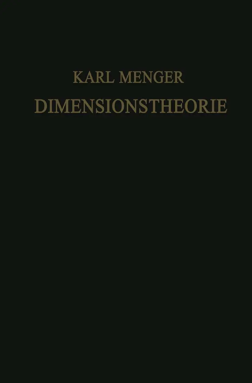 Cover: 9783663154846 | Dimensionstheorie | Karl Menger | Taschenbuch | iv | Deutsch