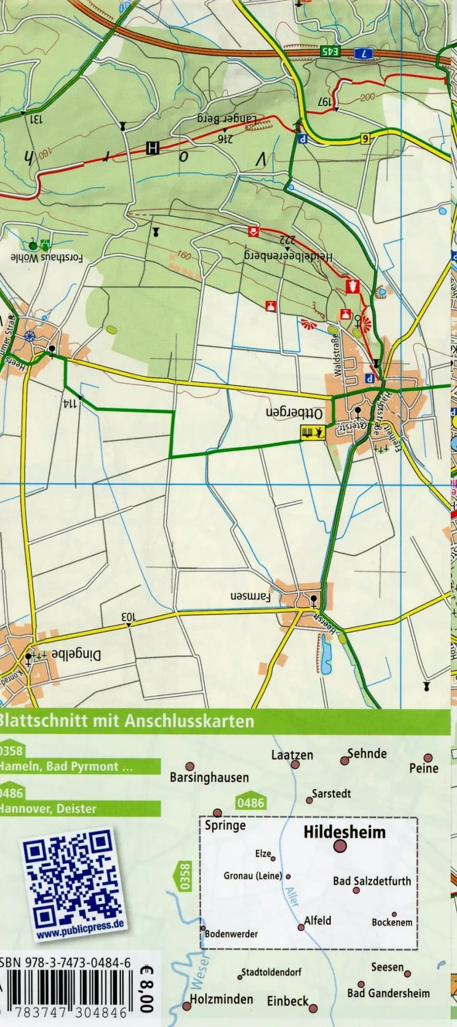 Bild: 9783747304846 | Hildesheim mit Leine und Innerste 1:50 000 | (Land-)Karte | Deutsch