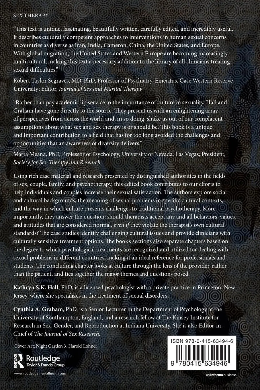 Rückseite: 9780415634946 | The Cultural Context of Sexual Pleasure and Problems | Hall (u. a.)