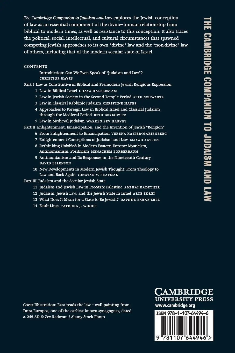 Rückseite: 9781107644946 | The Cambridge Companion to Judaism and Law | Christine Hayes | Buch