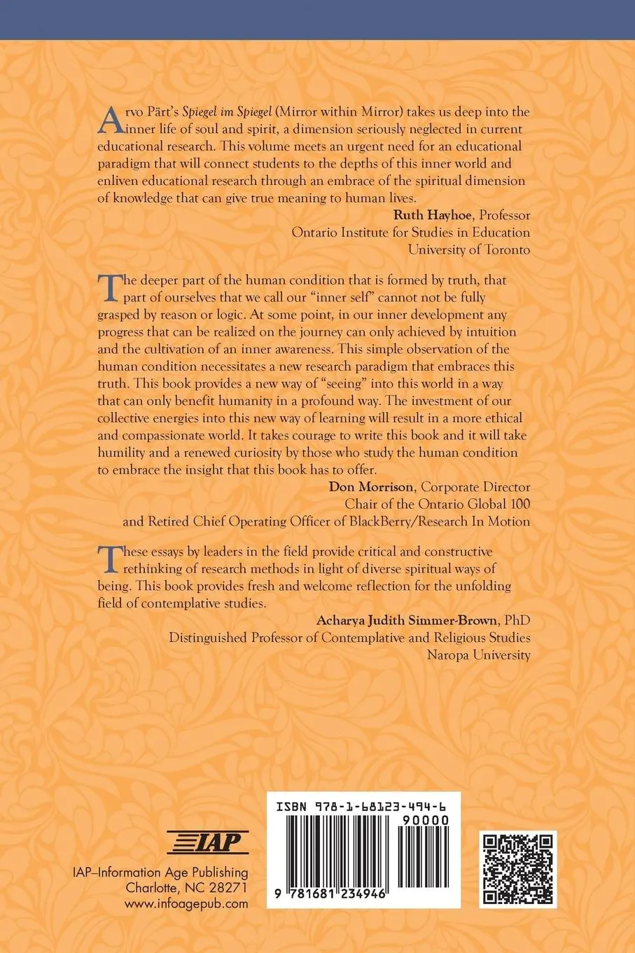 Rückseite: 9781681234946 | Toward a Spiritual Research Paradigm | Jing Lin (u. a.) | Taschenbuch