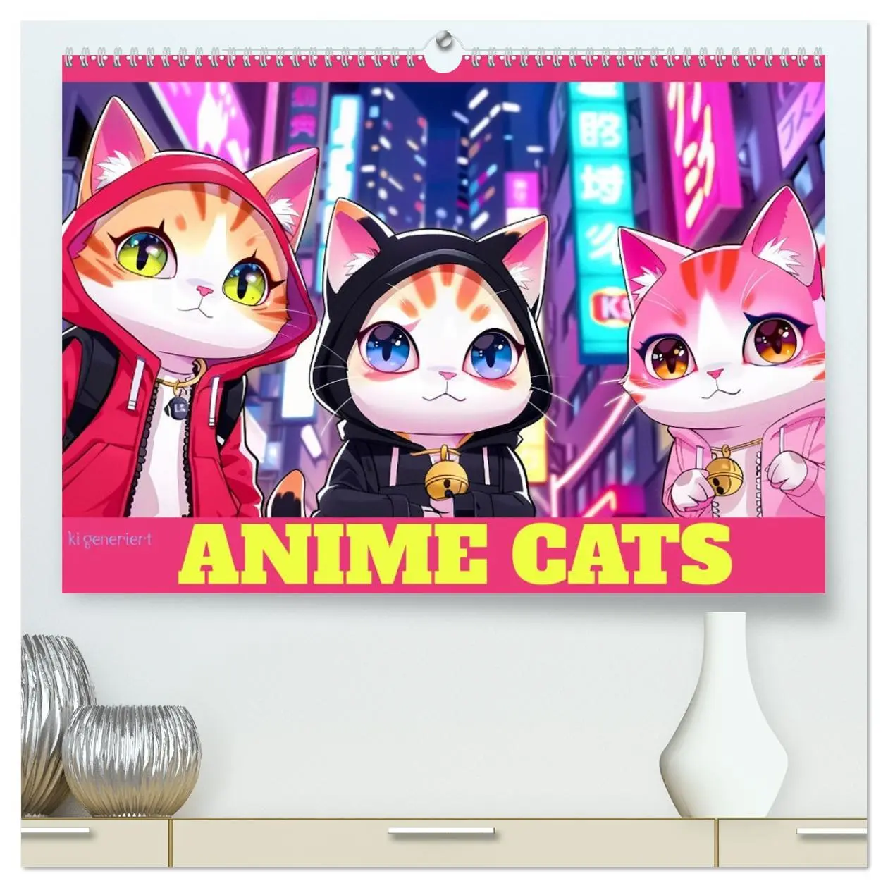 Cover: 9783457394946 | Anime Cats (hochwertiger Premium Wandkalender 2026 DIN A2 quer),...