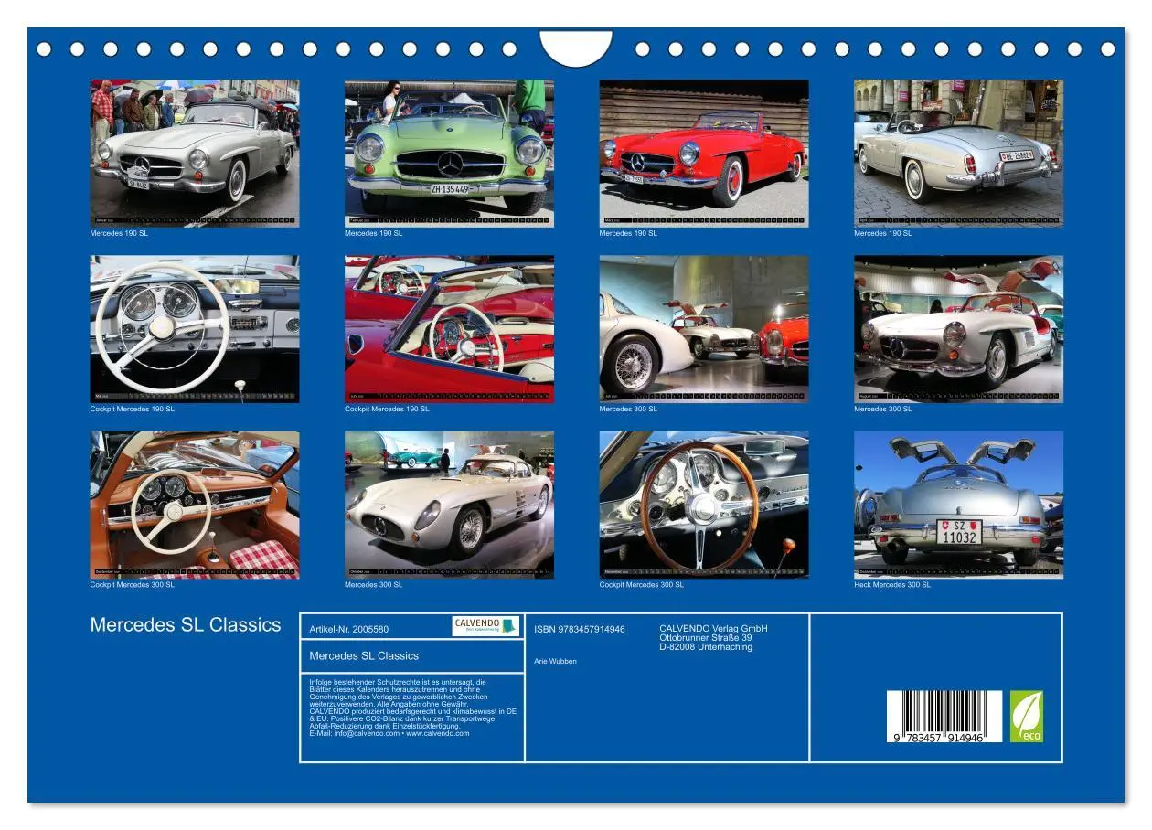 Bild: 9783457914946 | Mercedes SL Classics (Wandkalender 2026 DIN A4 quer), CALVENDO...