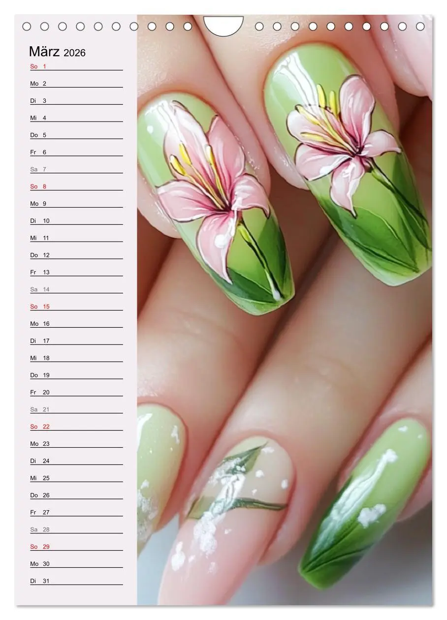 Bild: 9783516244946 | Nageldesign. Außergewöhnliche Fingernägel (Wandkalender 2026 DIN A4...