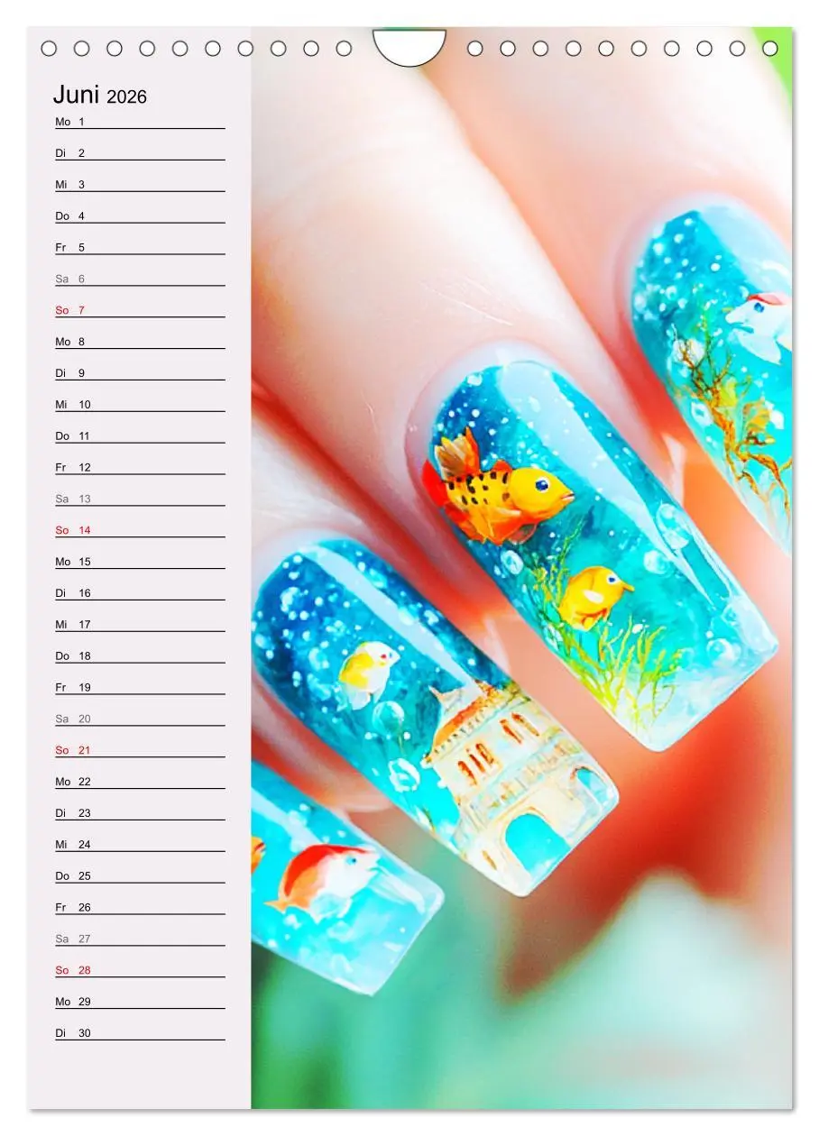 Bild: 9783516244946 | Nageldesign. Außergewöhnliche Fingernägel (Wandkalender 2026 DIN A4...