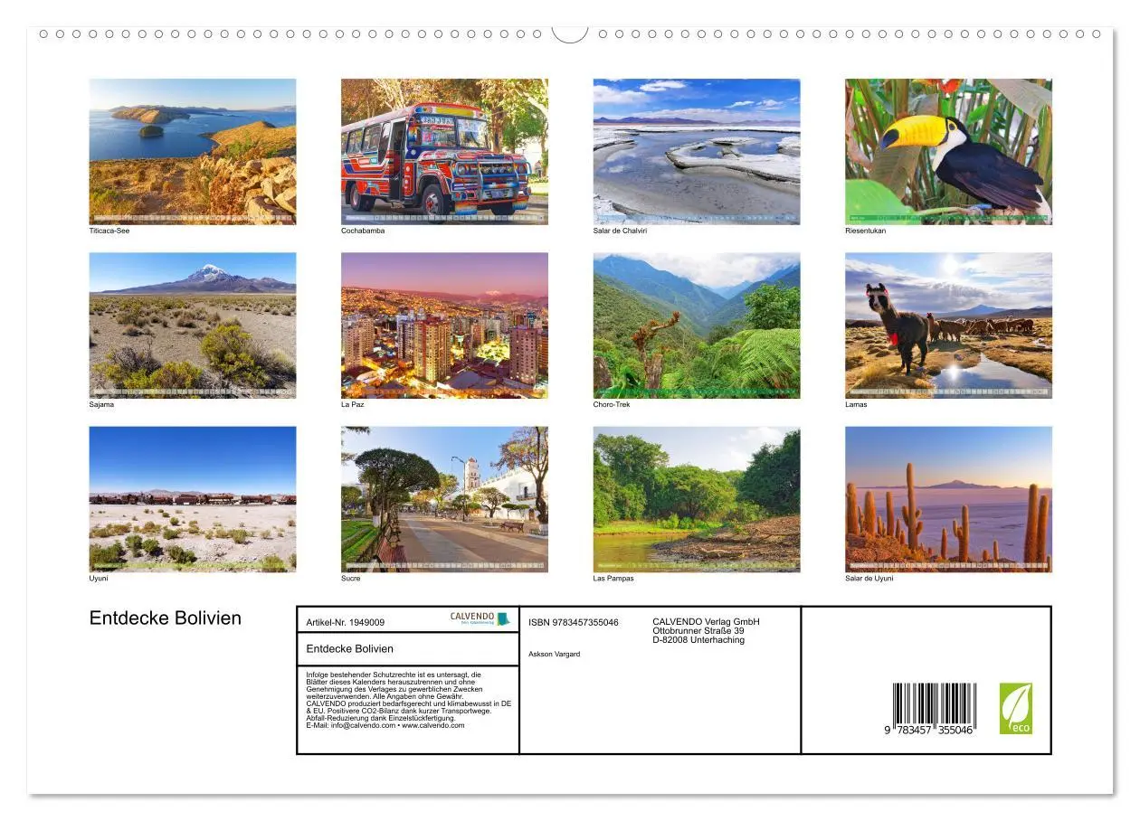 Bild: 9783457355046 | Entdecke Bolivien (hochwertiger Premium Wandkalender 2026 DIN A2...
