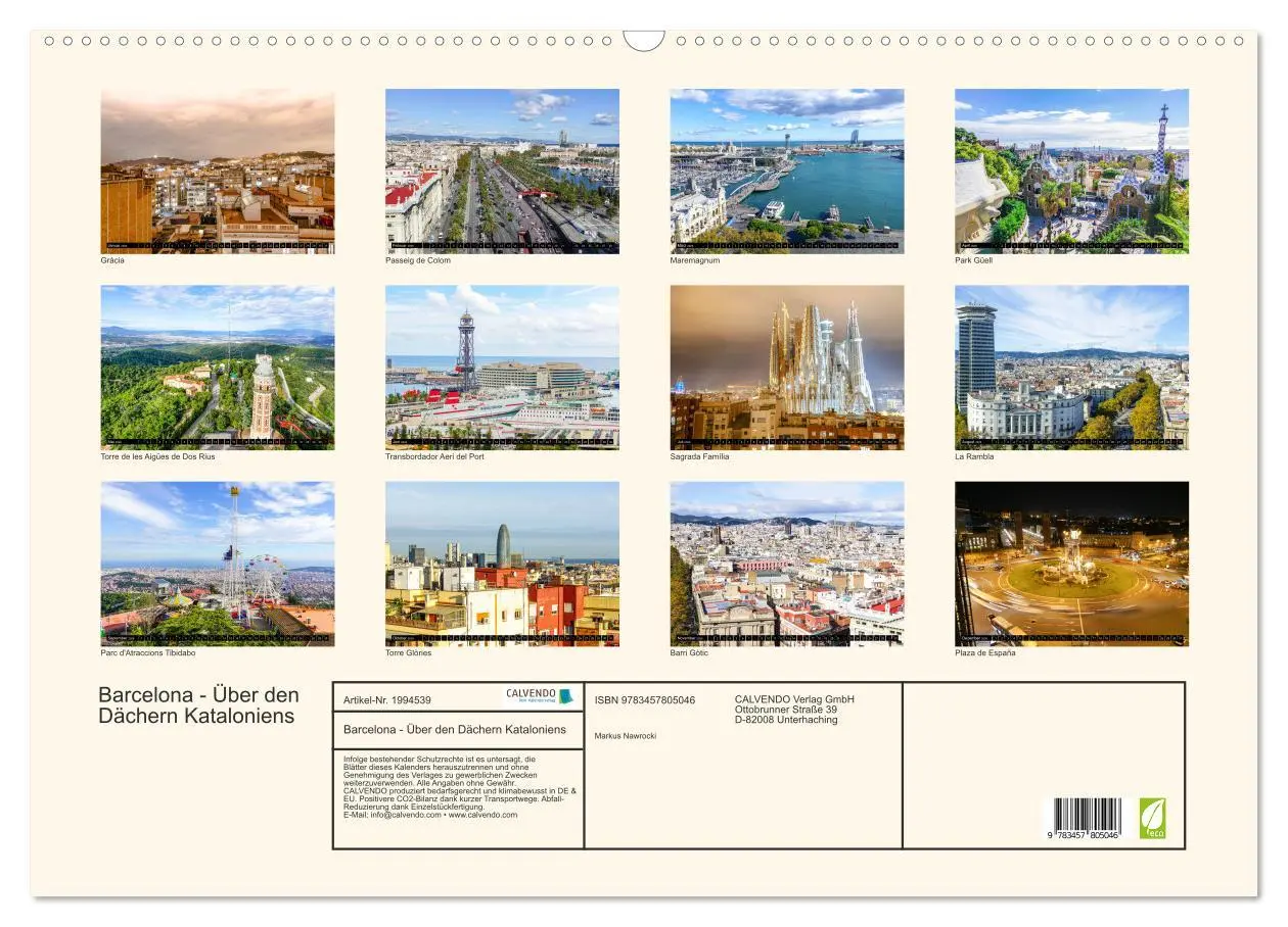 Bild: 9783457805046 | Barcelona - Über den Dächern Kataloniens (Wandkalender 2026 DIN A2...