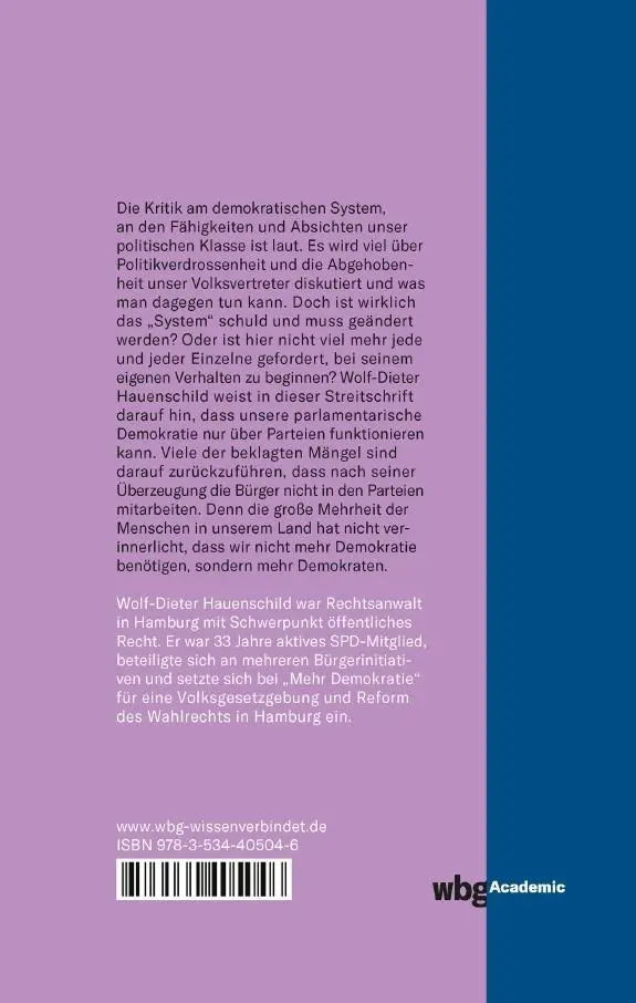 Rückseite: 9783534405046 | Wir brauchen nicht mehr Demokratie, sondern mehr Demokraten | Buch