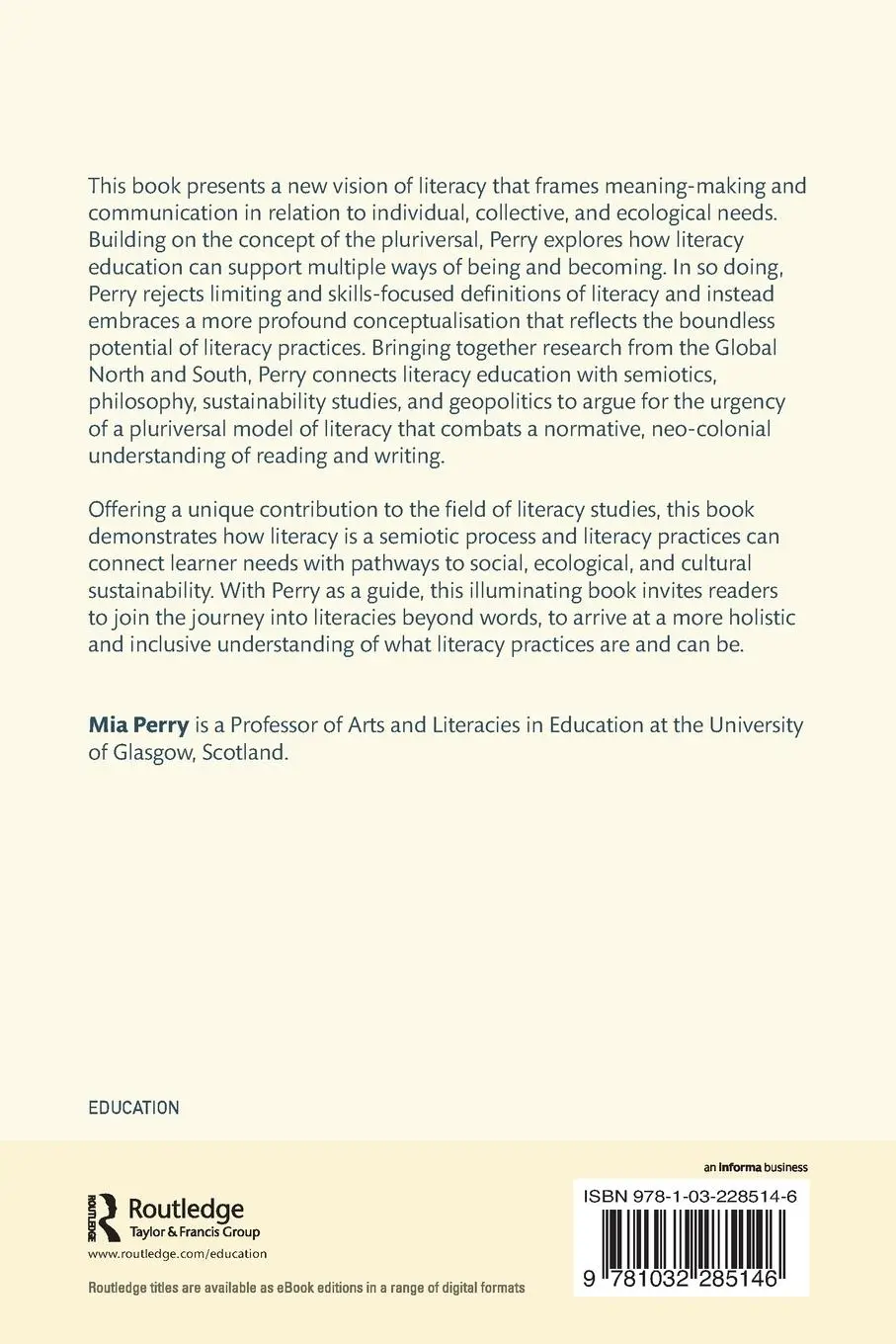 Rückseite: 9781032285146 | Pluriversal Literacies for Sustainable Futures | Mia Perry | Buch