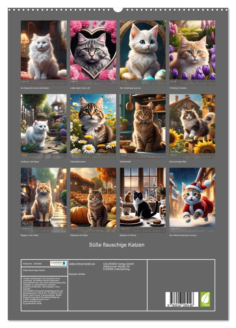 Bild: 9783516295146 | Süße flauschige Katzen (hochwertiger Premium Wandkalender 2026 DIN...