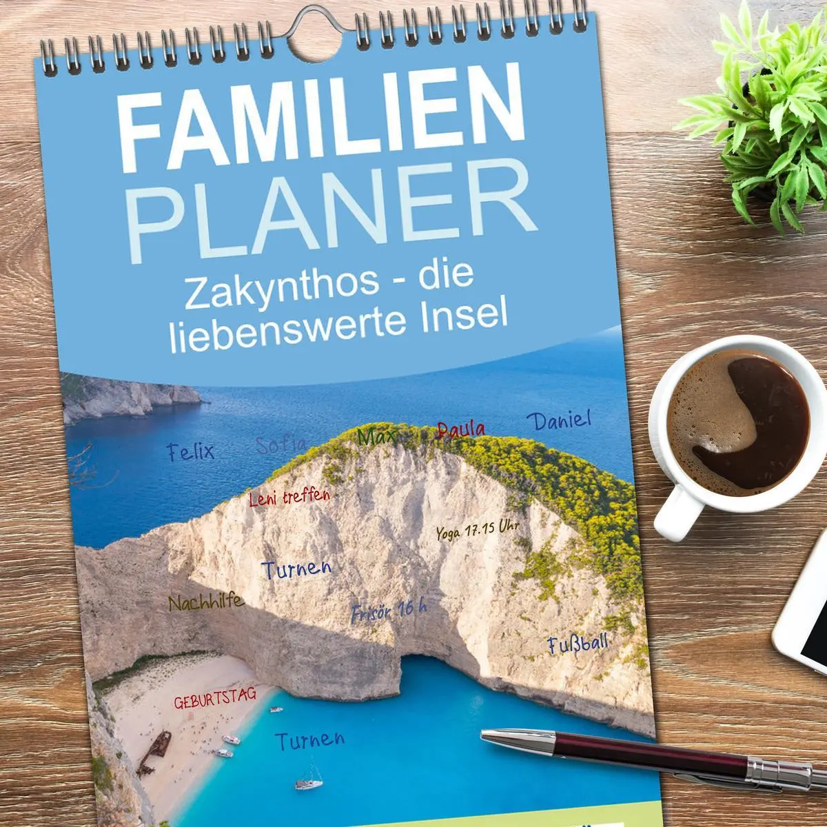 Bild: 9783516505146 | Familienplaner 2026 - Zakynthos - die liebenswerte Insel mit 5...