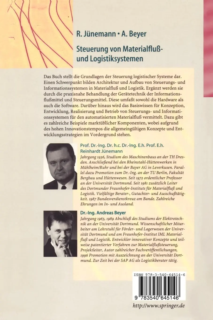 Rückseite: 9783540645146 | Steuerung von Materialfluß- und Logistiksystemen | Beyer (u. a.) | x