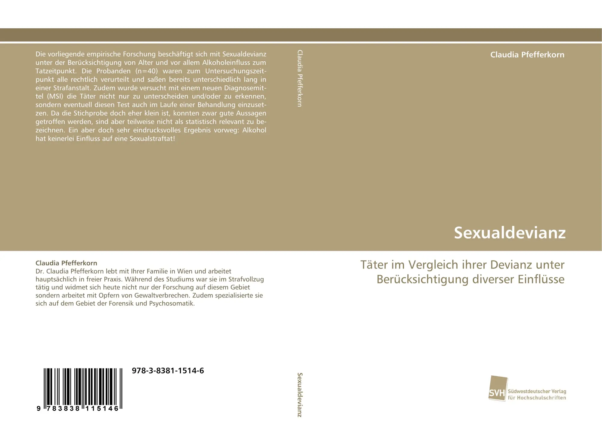 Cover: 9783838115146 | Sexualdevianz | Claudia Pfefferkorn | Taschenbuch | 148 S. | Deutsch