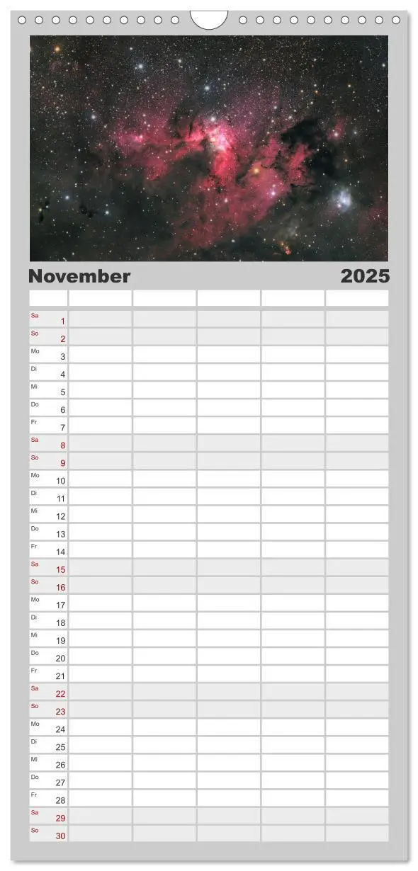 Bild: 9783457195246 | Familienplaner 2025 - Deep Sky Kalender mit 5 Spalten...