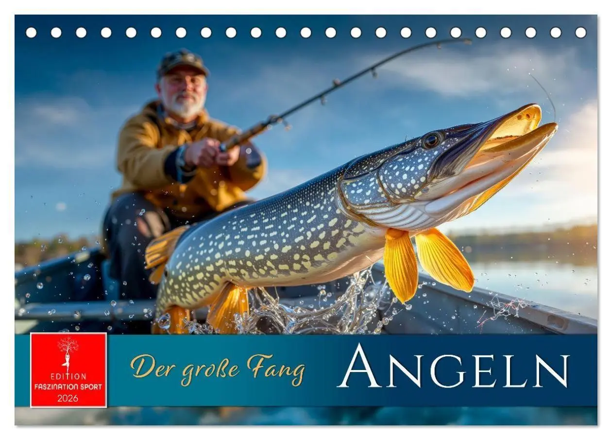 Cover: 9783516665246 | Angeln - der große Fang (Tischkalender 2026 DIN A5 quer), CALVENDO...
