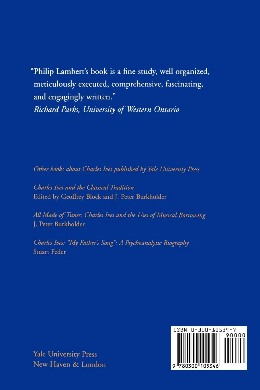 Rückseite: 9780300105346 | The Music of Charles Ives | Philip Lambert | Taschenbuch | Englisch