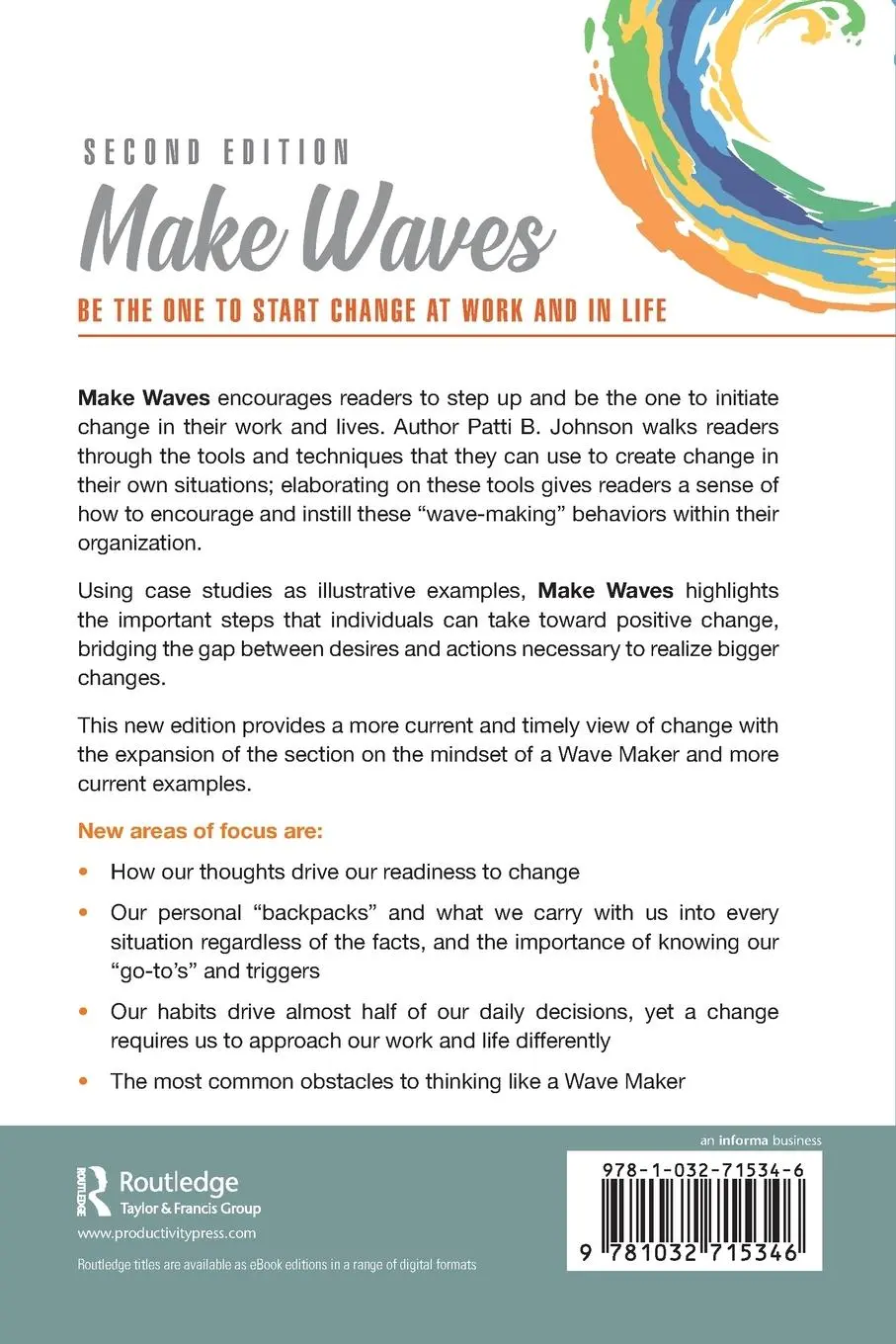Rückseite: 9781032715346 | Make Waves | Be the One to Start Change at Work and in Life | Johnson