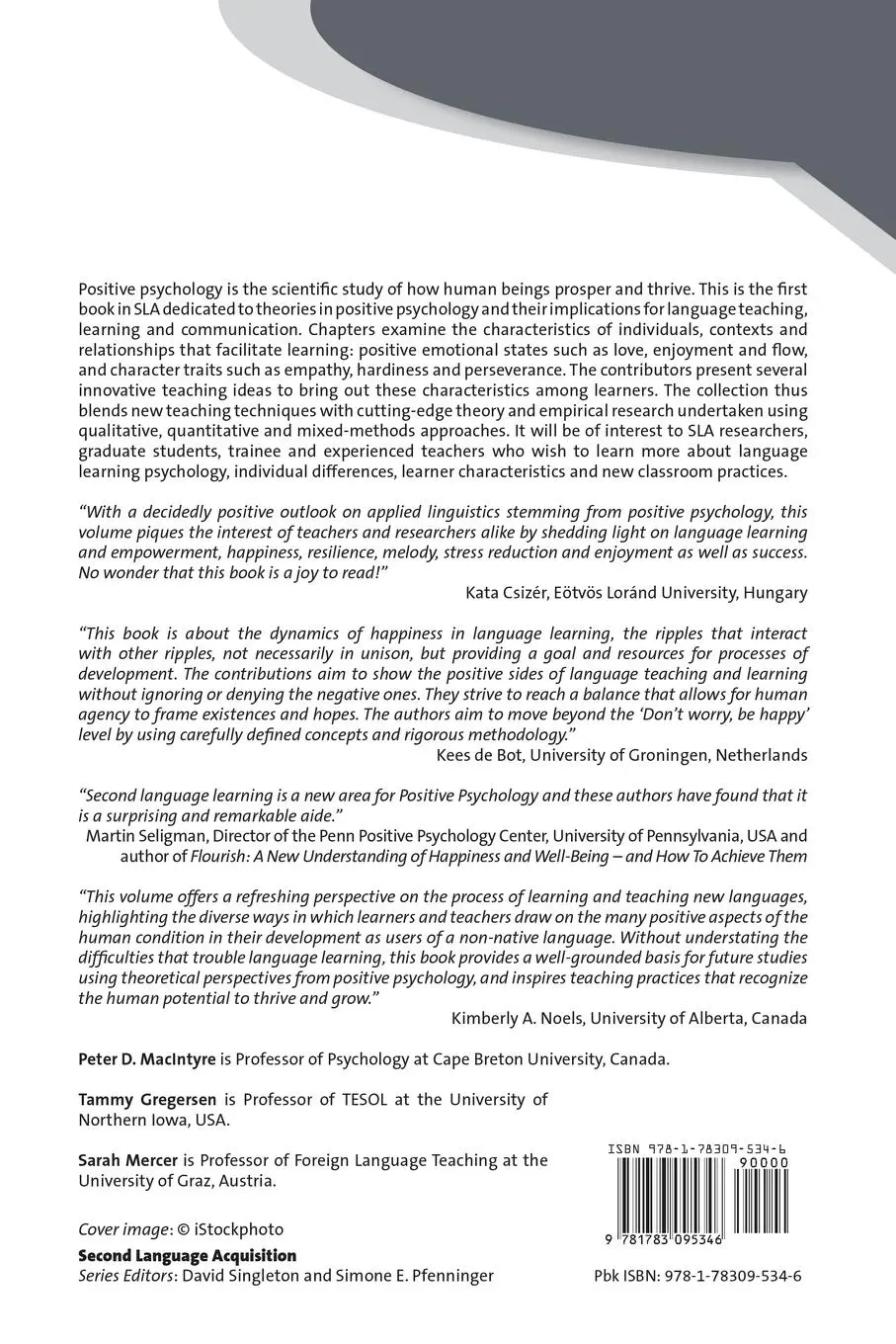 Rückseite: 9781783095346 | Positive Psychology in SLA | Peter D. Macintyre (u. a.) | Taschenbuch