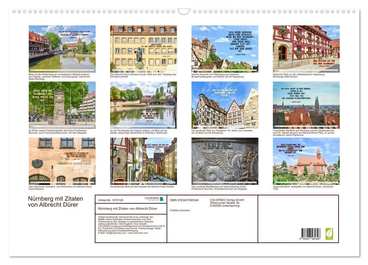 Bild: 9783457565346 | Nürnberg mit Zitaten von Albrecht Dürer (Wandkalender 2026 DIN A2...