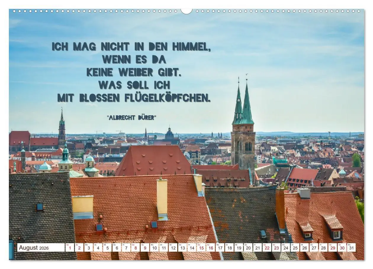 Bild: 9783457565346 | Nürnberg mit Zitaten von Albrecht Dürer (Wandkalender 2026 DIN A2...