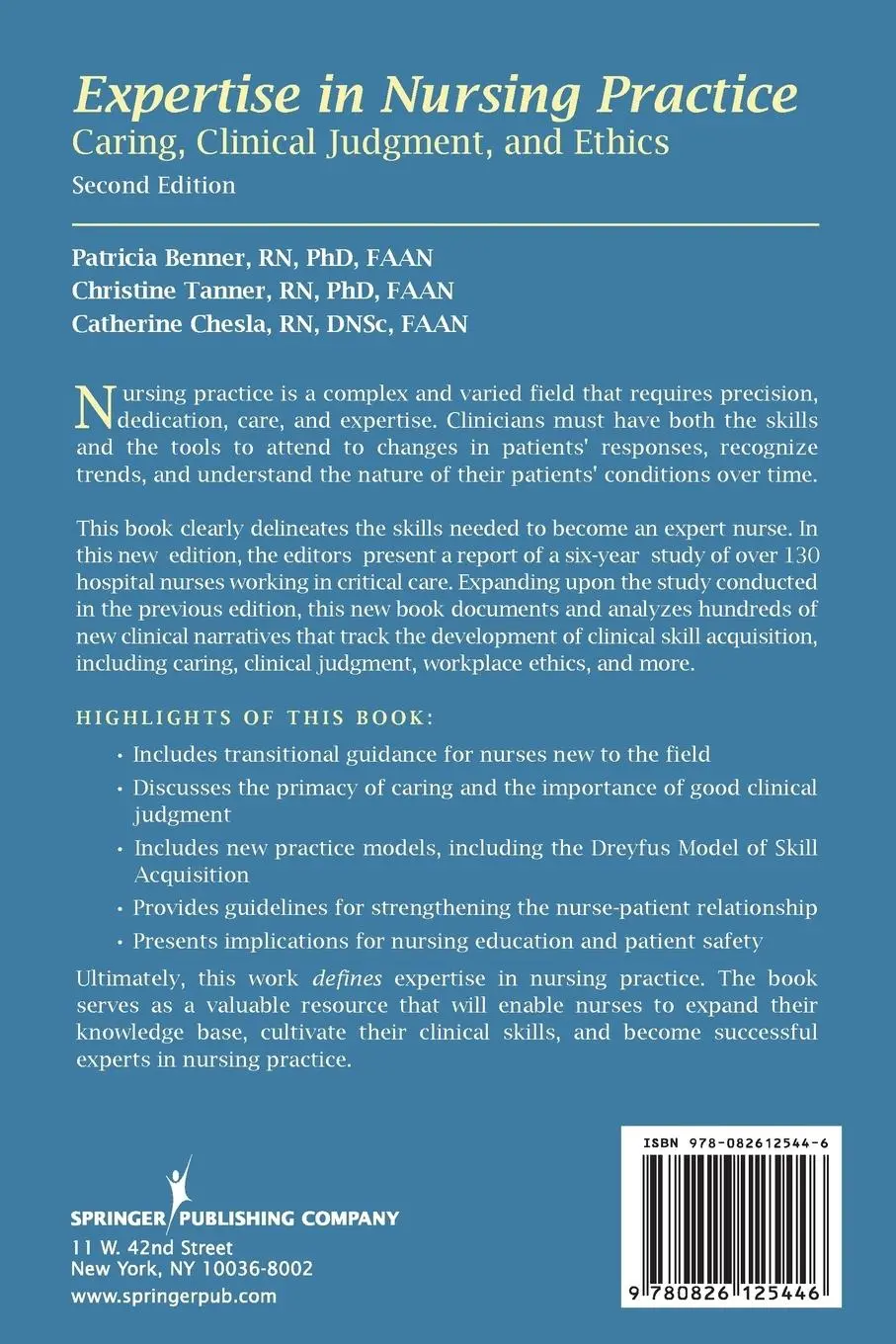 Rückseite: 9780826125446 | Expertise in Nursing Practice | Caring, Clinical Judgment, and Ethics