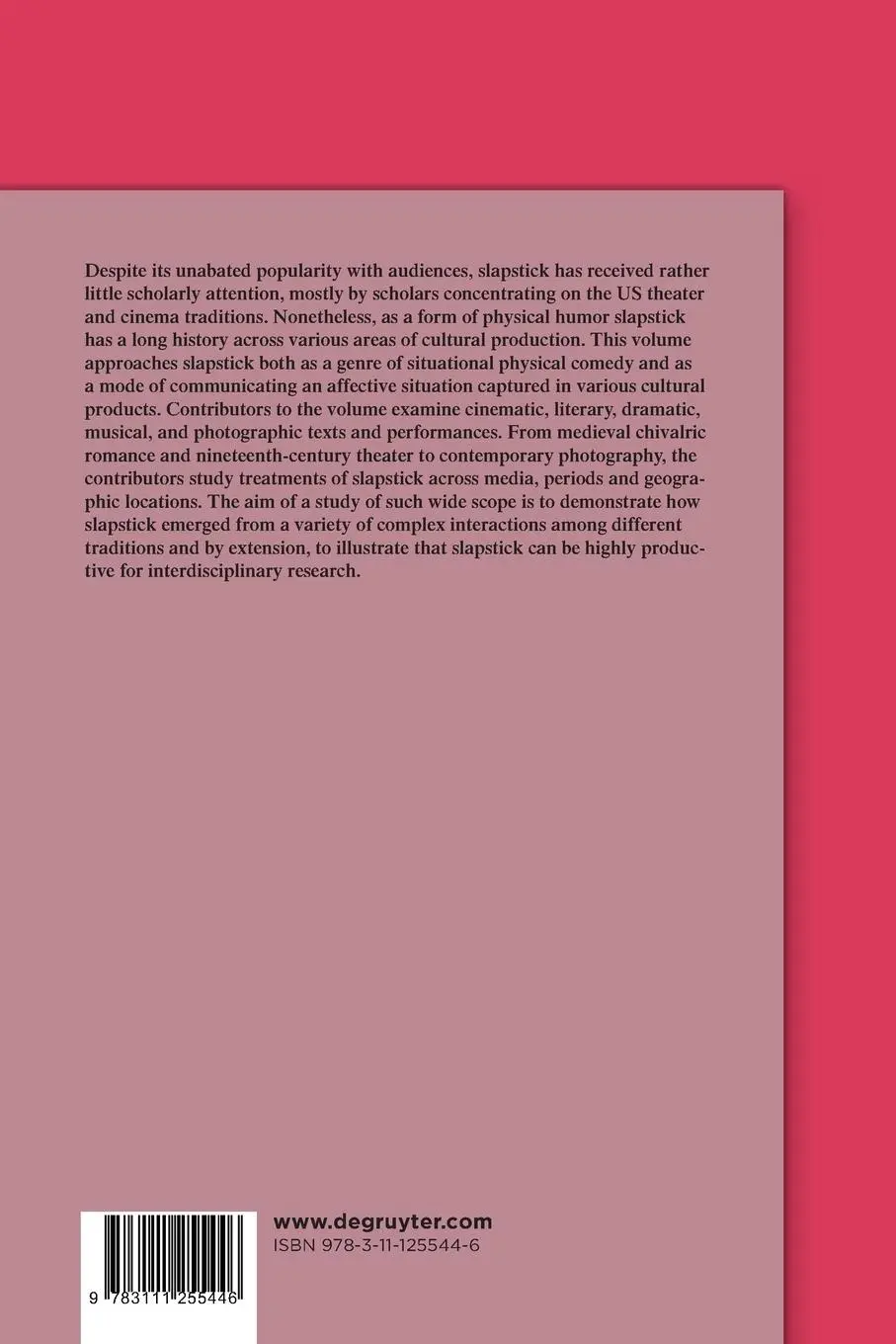 Rückseite: 9783111255446 | Slapstick: An Interdisciplinary Companion | Alena E. Lyons (u. a.)