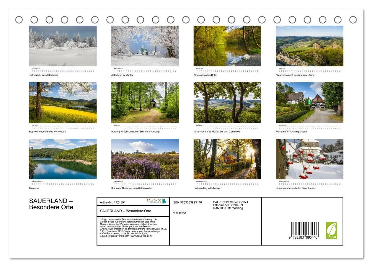 Bild: 9783383995446 | SAUERLAND - Besondere Orte (Tischkalender 2025 DIN A5 quer),...