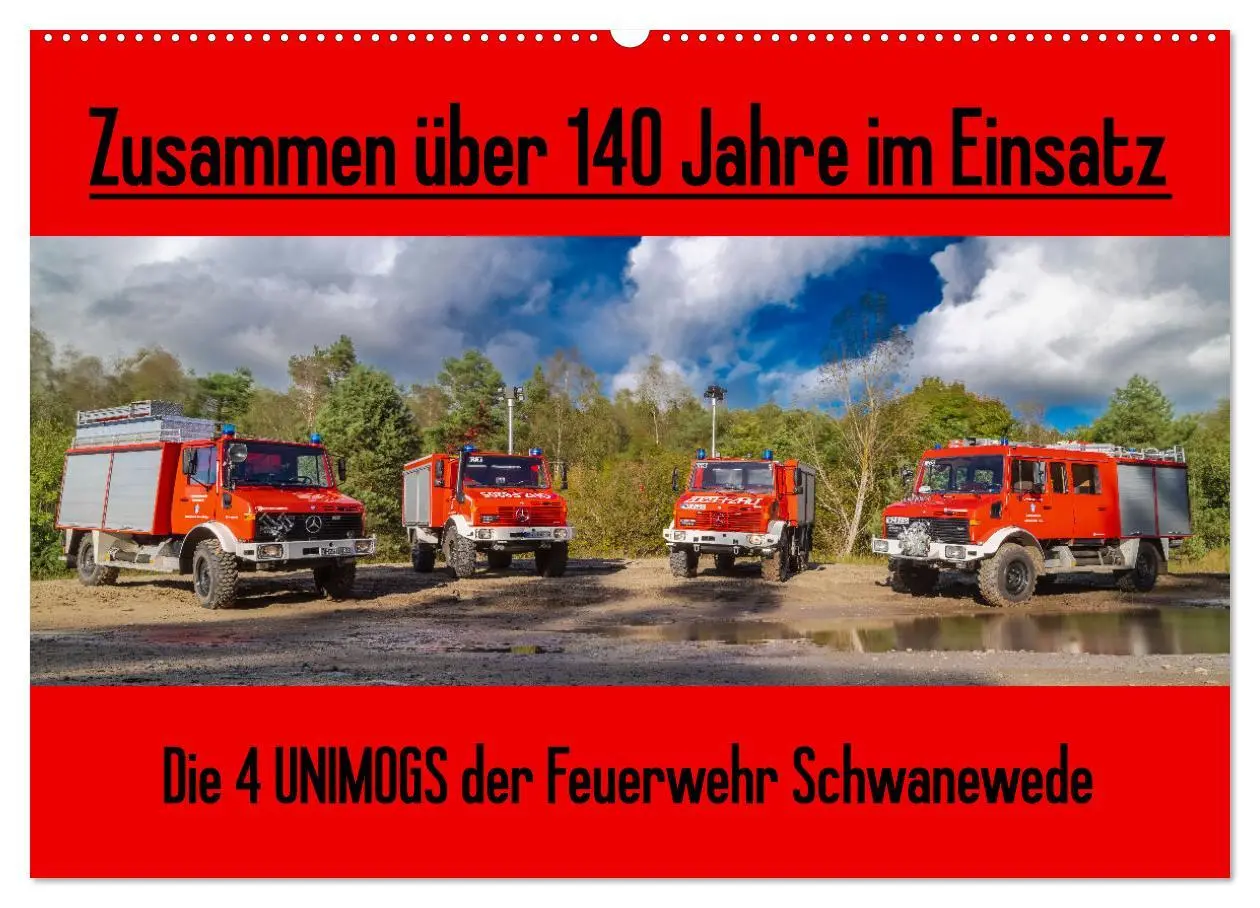 Cover: 9783457555446 | Die 4 UNIMOGS der Feuerwehr Schwanewede (Wandkalender 2026 DIN A2...