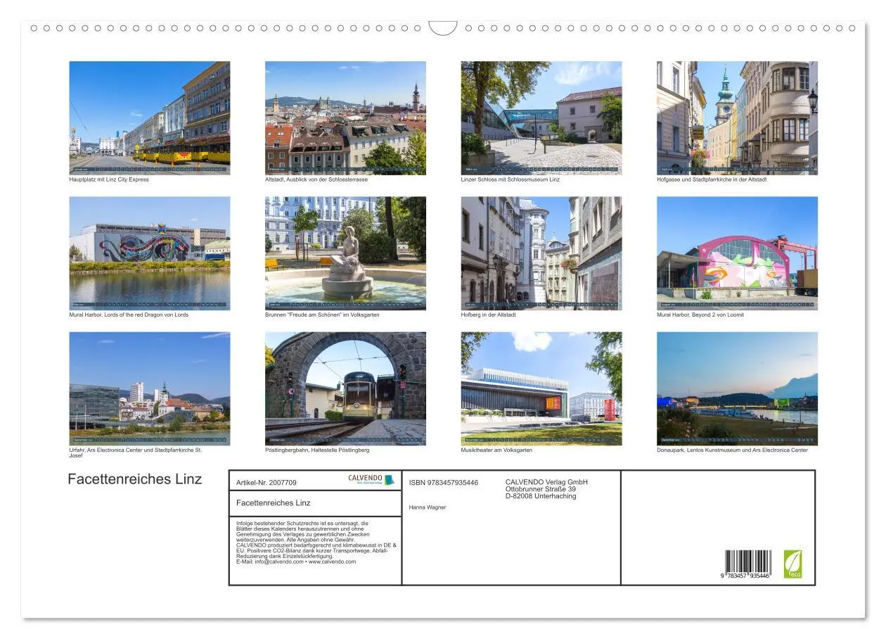 Bild: 9783457935446 | Facettenreiches Linz (Wandkalender 2026 DIN A2 quer), CALVENDO...