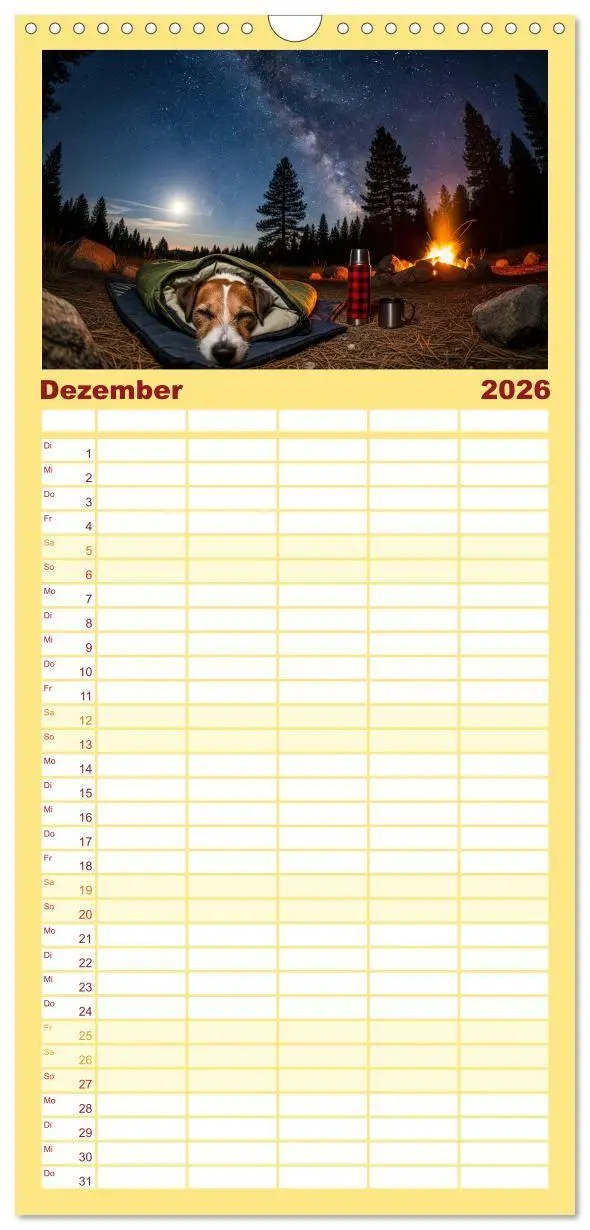 Bild: 9783516715446 | Familienplaner 2026 - Jack Russel Active mit 5 Spalten...